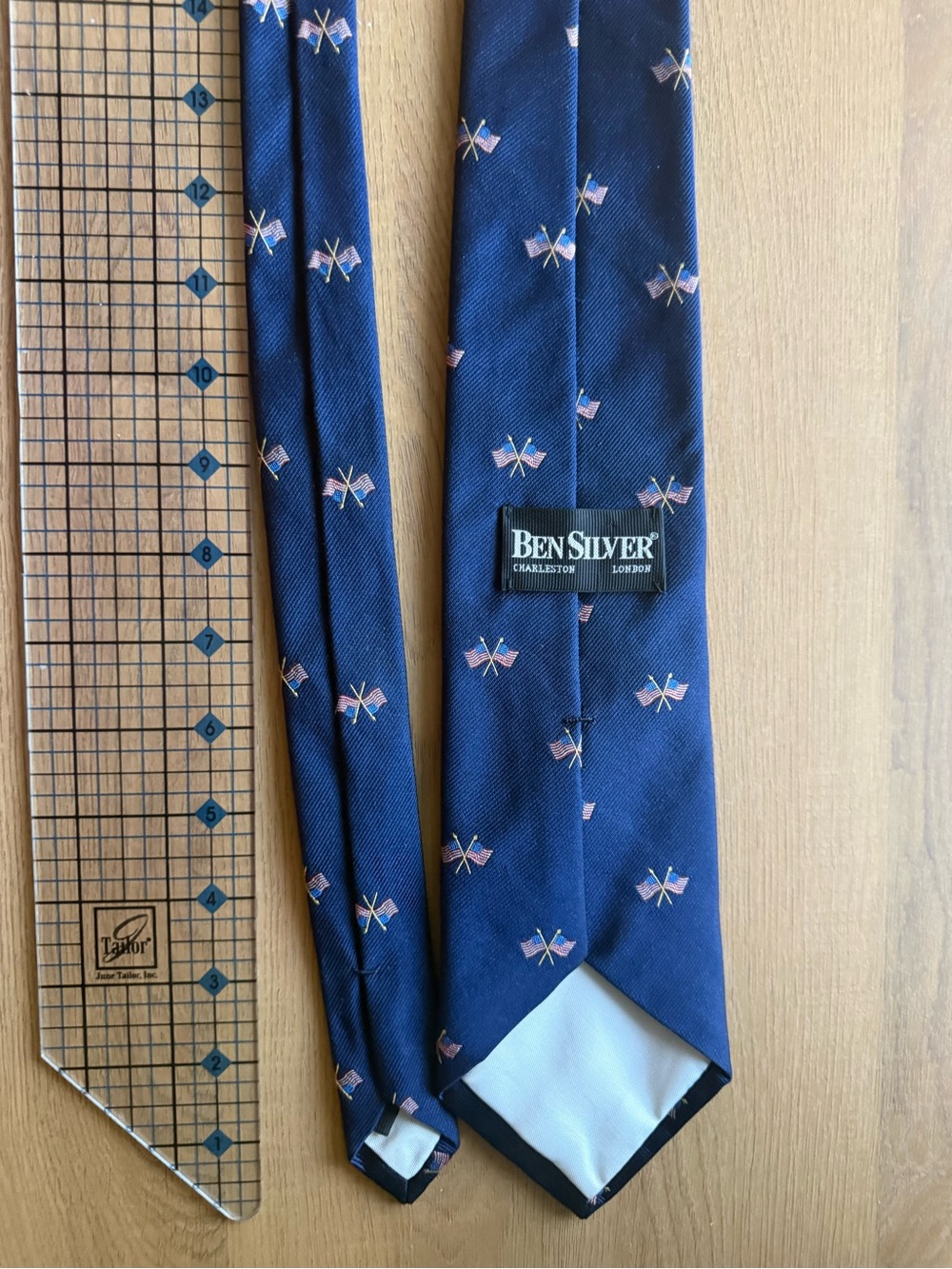 Ben Silver Navy Tie with Pink & Light Blue Motifs